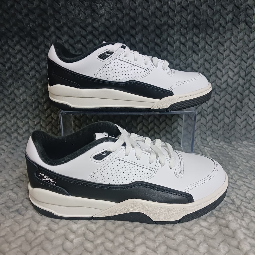 Nike GS Jordan Flight Court White Black Youth Shoes HF3333-112 Size 7Y